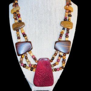 Wooden necklace Hand made from Costa Rica